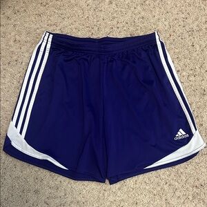 Adidas Navy Blue Sports Shorts with White Stripes
